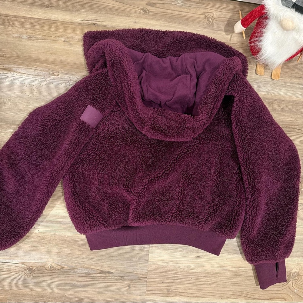Source Unknown Deep Plum Teddy Jacket - image 1